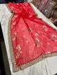 Load image into Gallery viewer, Red Saree in Organza Silk with Zari Work Clothsvilla