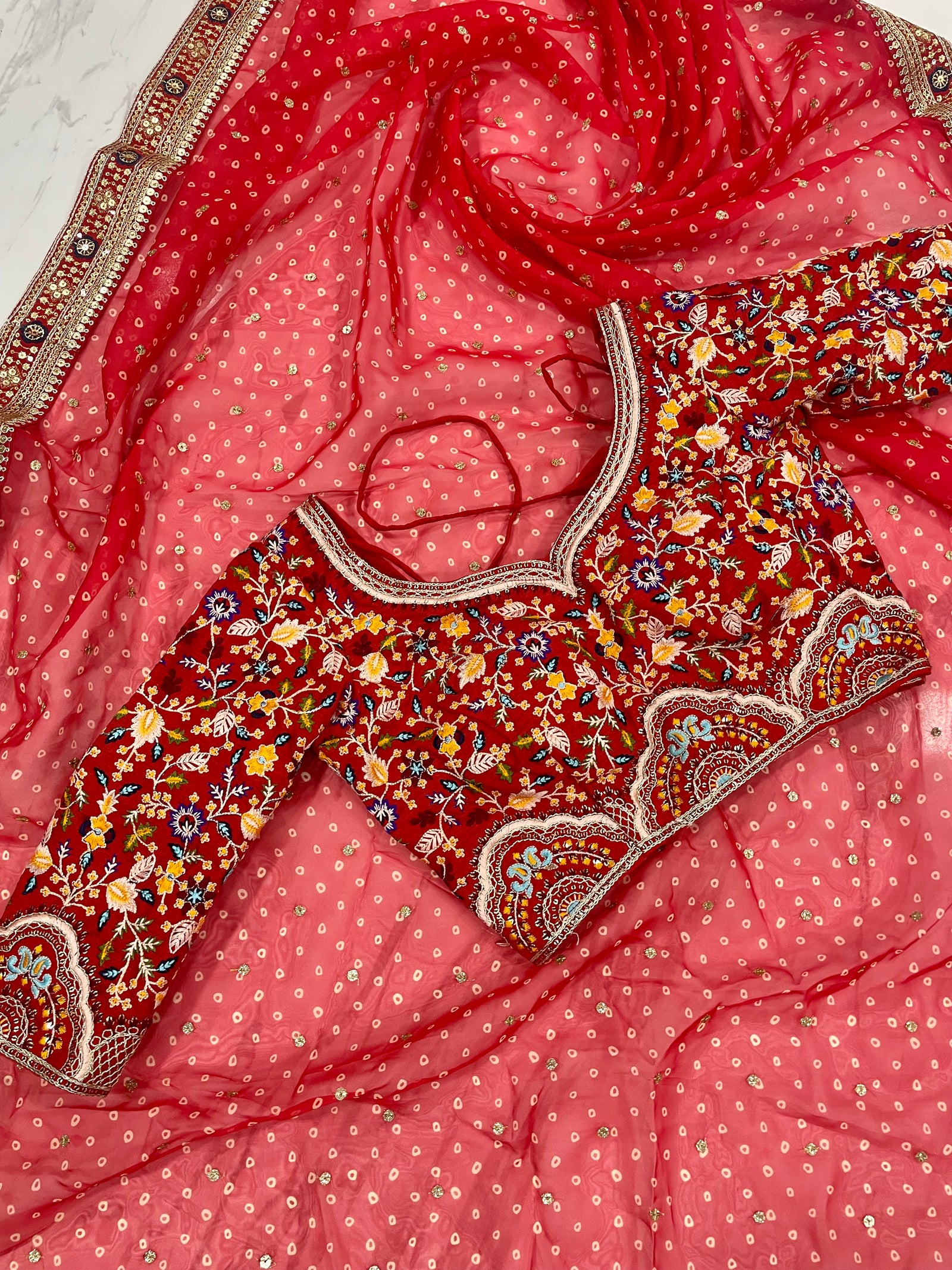 Red Saree in Organza With Resham and Sequence Work Clothsvilla