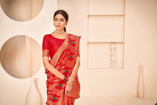 Load image into Gallery viewer, Red Color Wedding Wear Designer Art Silk Fabric Weaving Work Saree ClothsVilla