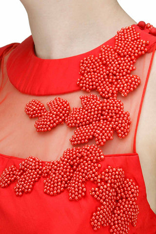 Red Indian Georgette Gown For Indian Festival & Weddings - , Handwork Work Clothsvilla