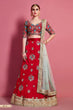 Load image into Gallery viewer, Red Pakistani Art Silk Lehenga Choli For Indian Festivals &amp; Weddings - Embroidery Work, Clothsvilla