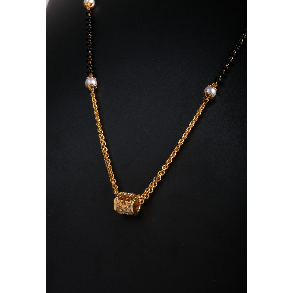 Rose Gold American Dimond Pendent With Chain Gold-plated Brass Pendant Set ClothsVilla