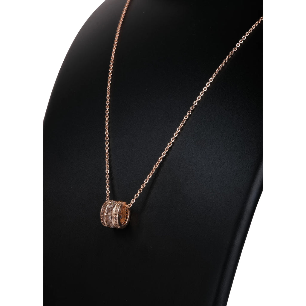 Rose Gold New American Dimond Pendent With Chain Gold-plated Brass Pendant ClothsVilla