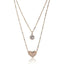 Rose Gold-Plated Layered Necklace Diamond Gold-plated Plated Brass Necklace ClothsVilla