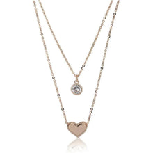 Load image into Gallery viewer, Rose Gold-Plated Layered Necklace Diamond Gold-plated Plated Brass Necklace ClothsVilla