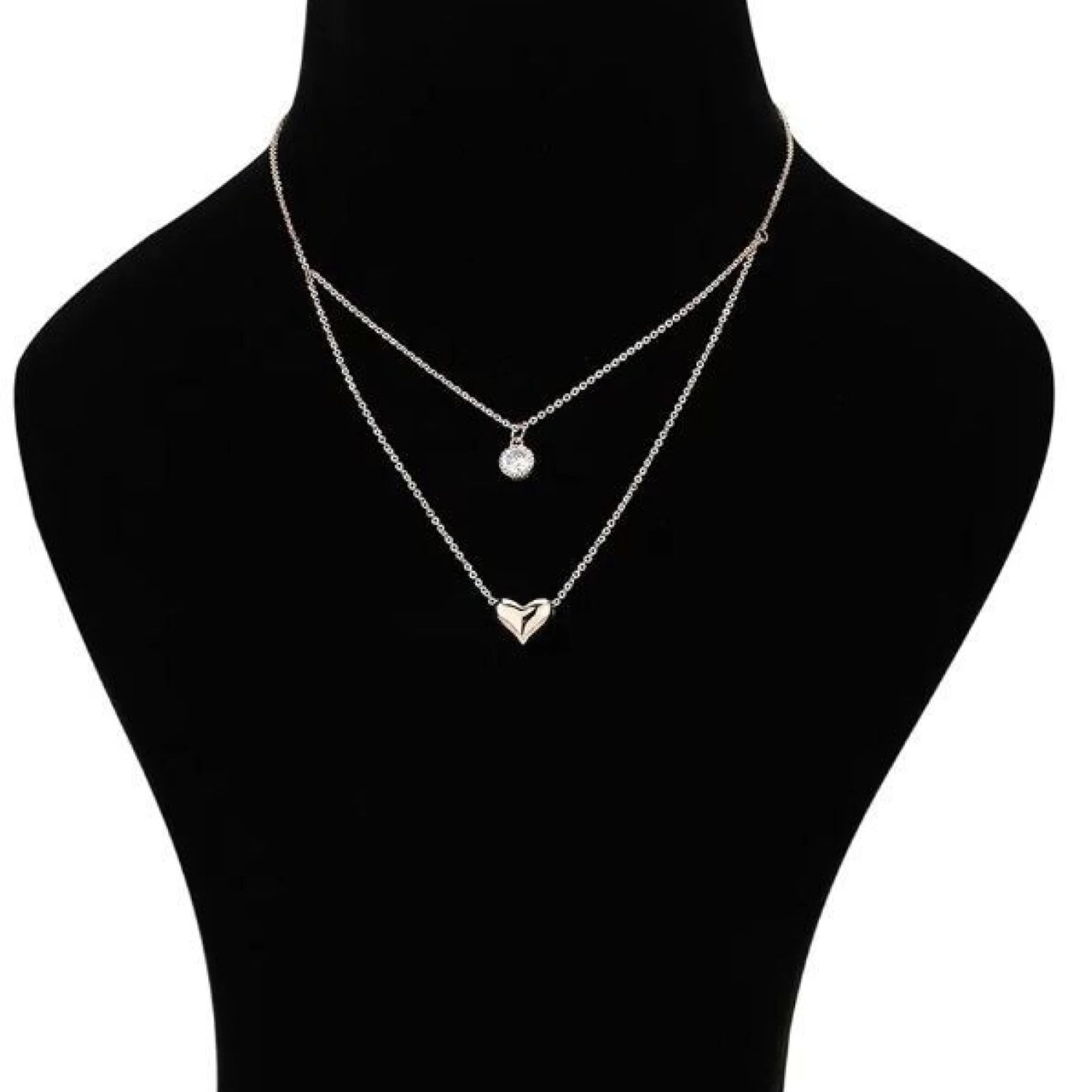 Rose Gold-Plated Layered Necklace Diamond Gold-plated Plated Brass Necklace ClothsVilla
