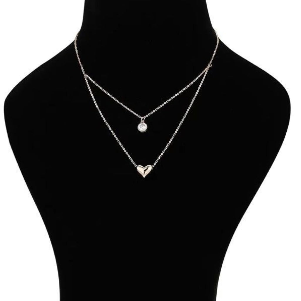 Rose Gold-Plated Layered Necklace Diamond Gold-plated Plated Brass Necklace ClothsVilla