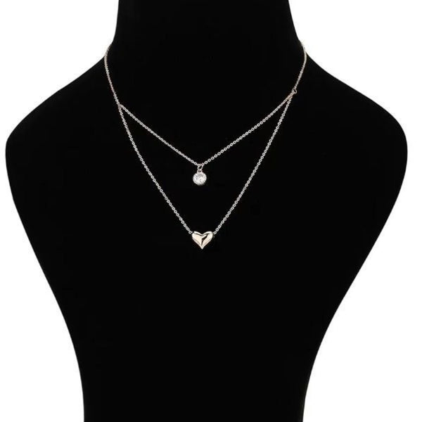 Rose Gold-Plated Layered Necklace Diamond Gold-plated Plated Brass Necklace ClothsVilla
