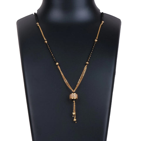 Rose Gold-Plated Two Layered Chain Diamond Gold-plated Plated Brass Necklace ClothsVilla Main image