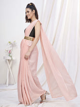 Load image into Gallery viewer, Rose Pink Pre-Stitched Blended Silk Saree ClothsVilla