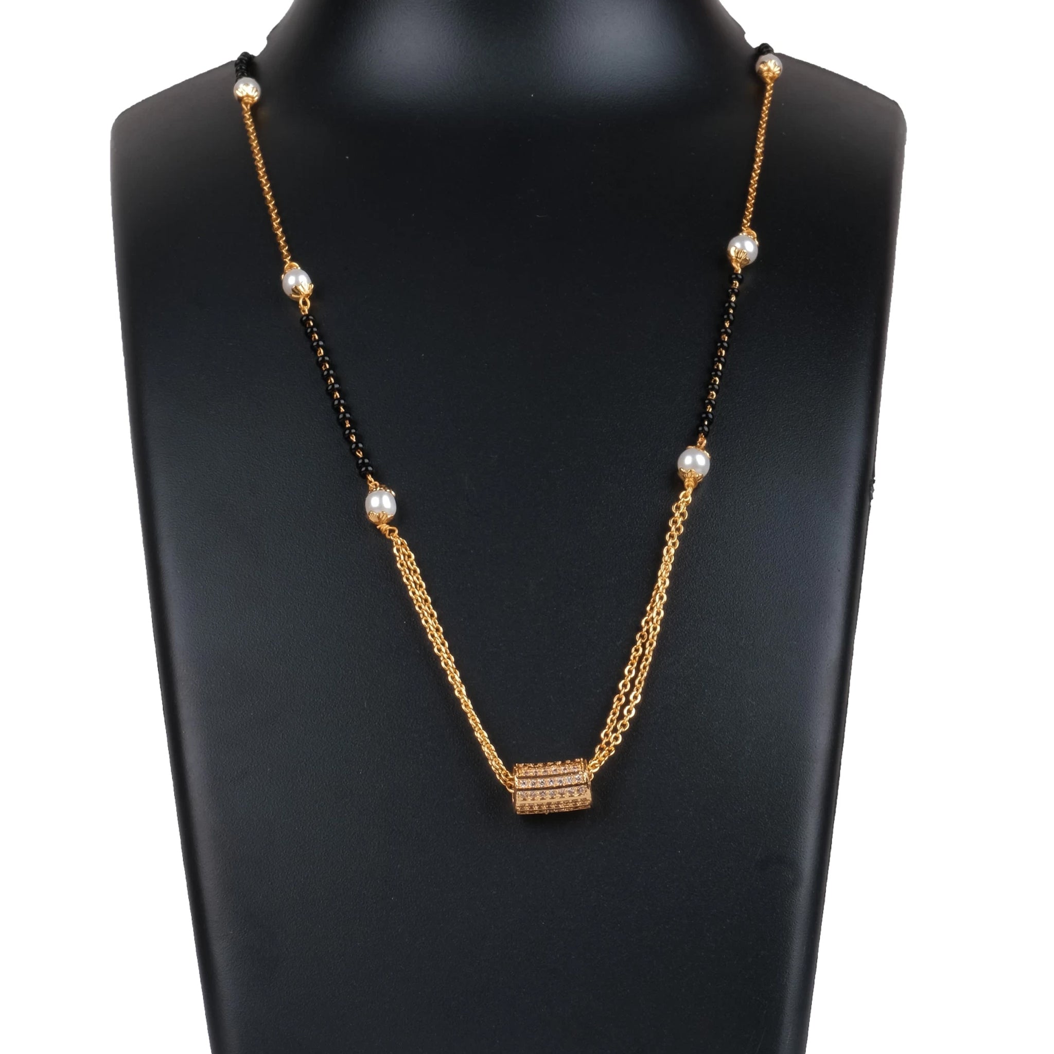 Rose gold Dimond Necklace-85 Gold-plated Brass Pendant Set ClothsVilla Main image