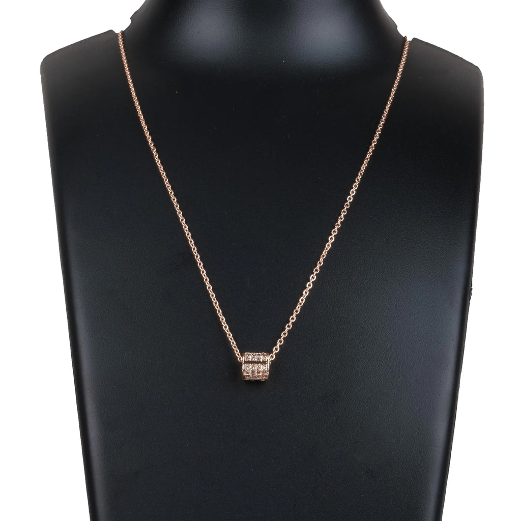 Rose gold Dimond Necklace-Gold-plated Brass Set -58 Gold-plated Diamond Brass Pendant ClothsVilla