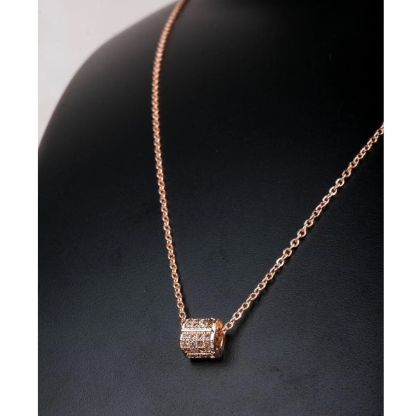 Rose gold Dimond Necklace-Gold-plated Brass Set -58 Gold-plated Diamond Brass Pendant ClothsVilla