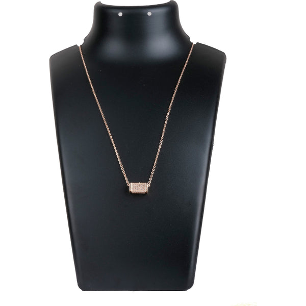 Rose gold Dimond Necklace-1 Gold-plated Diamond Brass Pendant ClothsVilla