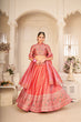Load image into Gallery viewer, Rouge Peach Art Silk Digital Printed Umbrella Lehenga Party Wear ClothsVilla