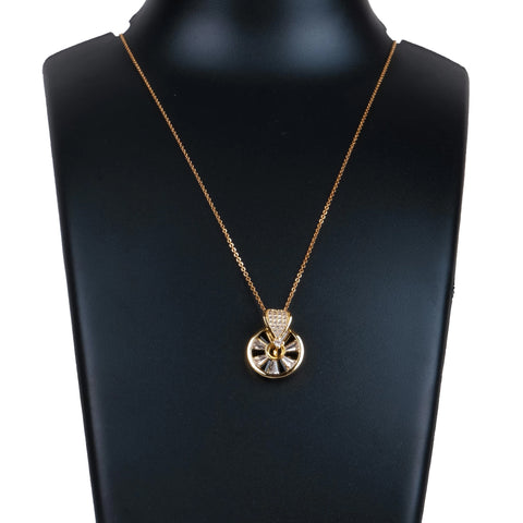 Round Shape Pendent With Dimond Brass Alexandrite Brass Pendant Set ClothsVilla Main image