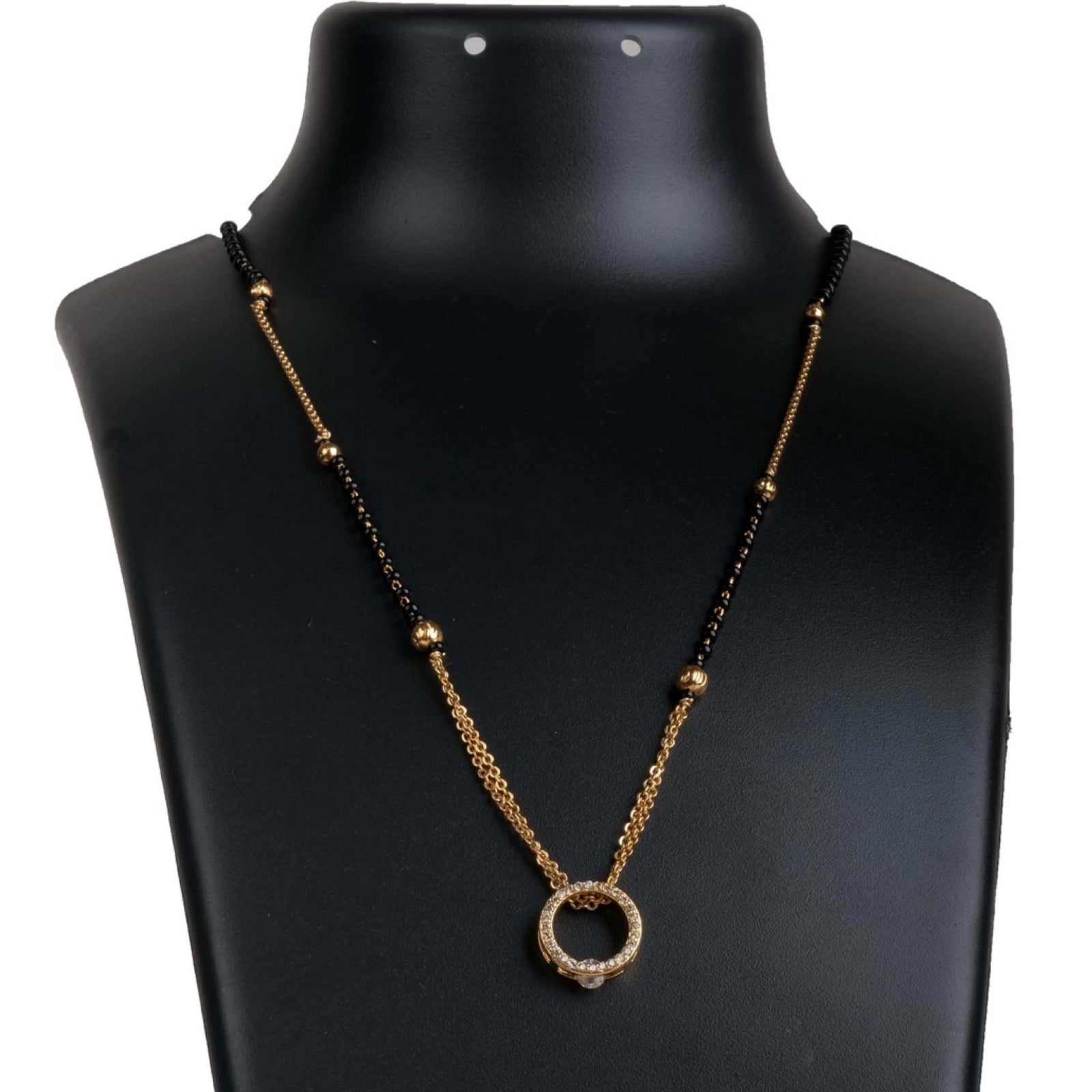 Round Shape Dimond Gold-plated Brass Pendant Set Gold-plated Brass Pendant Set ClothsVilla