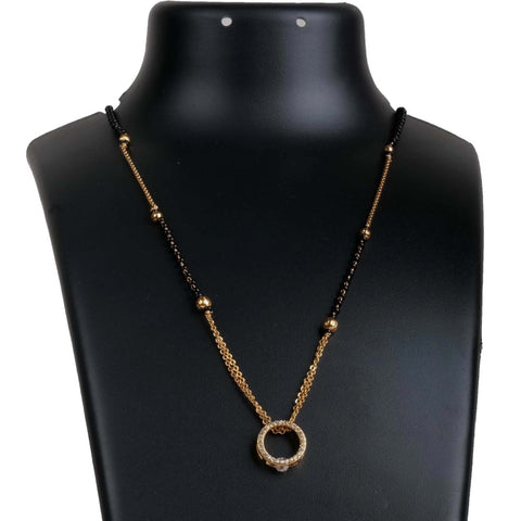 Round Shape Dimond Gold-plated Brass Pendant Set Gold-plated Brass Pendant Set ClothsVilla Main image
