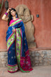 Load image into Gallery viewer, Royal Blue Patola Silk Festival Wear Saree With Blouse ClothsVilla