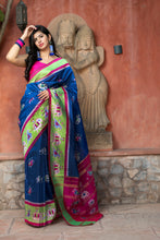 Load image into Gallery viewer, Royal Blue Patola Silk Festival Wear Saree With Blouse ClothsVilla