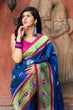 Load image into Gallery viewer, Royal Blue Patola Silk Festival Wear Saree With Blouse ClothsVilla