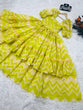 Load image into Gallery viewer, Ruffle Style Parrot Green Color Organza Dress Clothsvilla