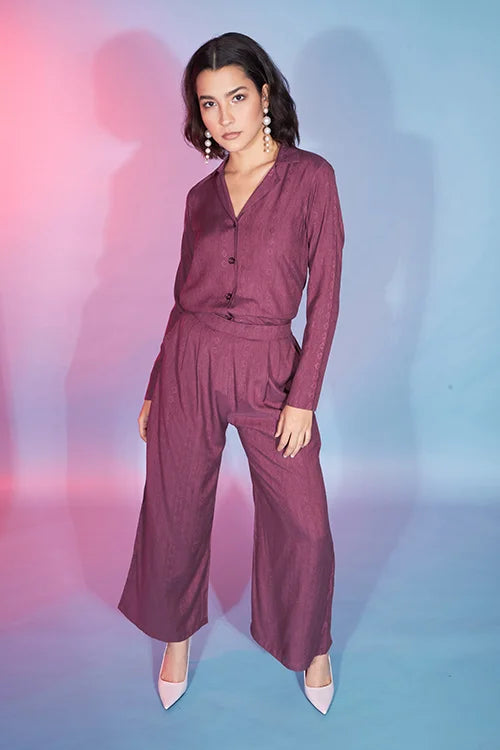 Rust Maroon Exclusive Designer Ready to Wear Co-ords Set Collection ClothsVilla.com