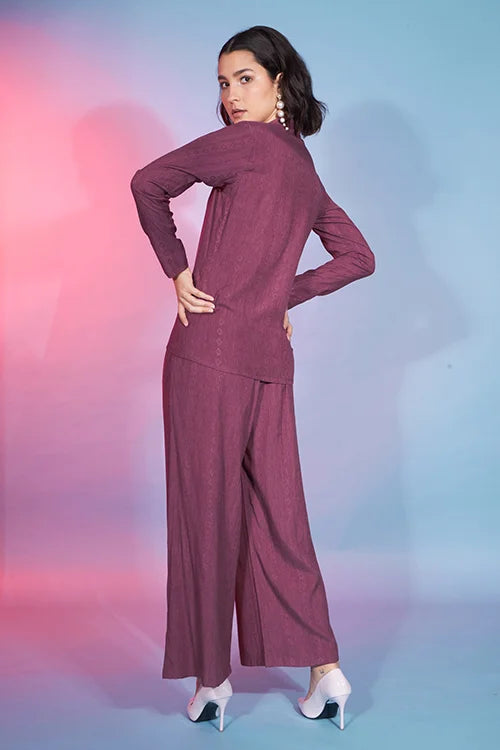 Rust Maroon Exclusive Designer Ready to Wear Co-ords Set Collection ClothsVilla.com
