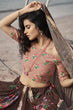 Load image into Gallery viewer, Brown Color Sangeet Wear Printed Organza Fabric Lehenga Choli Clothsvilla