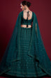 Load image into Gallery viewer, Royal Teal Georgette Lehenga With Intricate Embroidered And Zarkan Work Clothsvilla