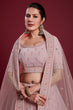 Load image into Gallery viewer, Vibrant Peach Color Georgette Lehenga With Embroidered and Zarkan Work Clothsvilla