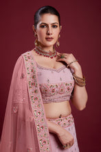 Load image into Gallery viewer, Majestic Pink Georgette Lehenga With Intricate Embroidered and Zarkan Work Clothsvilla