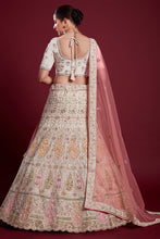 Load image into Gallery viewer, Radiant Off White Georgette Lehenga With Embroidered and Thread Work Clothsvilla