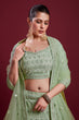 Load image into Gallery viewer, Glamorous Sea Green Georgette Lehenga With Zarkan Work and Thread Work Clothsvilla