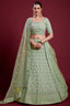 Glamorous Sea Green Georgette Lehenga With Zarkan Work and Thread Work Clothsvilla