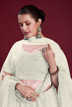 Load image into Gallery viewer, Luxurious White Georgette Lehenga With Embroidered and Thread Work Clothsvilla