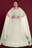 Luxurious White Georgette Lehenga With Embroidered and Thread Work Clothsvilla