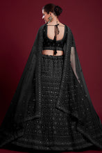 Load image into Gallery viewer, Gorgeous Black Georgette Lehenga With Zarkan Work and Embroiderred Clothsvilla