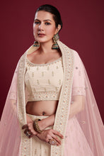 Load image into Gallery viewer, Elegant Georgette Off White Lehenga With Embroidered  for Traditional Events Clothsvilla