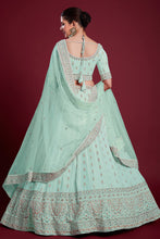 Load image into Gallery viewer, Glamorous Light Cyan Color Georgette Embroidered Lehenga Fo Wedding Functions Clothsvilla