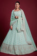 Load image into Gallery viewer, Glamorous Light Cyan Color Georgette Embroidered Lehenga Fo Wedding Functions Clothsvilla