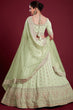 Load image into Gallery viewer, Majestic Sea Green Georgette Lehenga With Fine Thread Work and Zarkan Work Clothsvilla