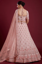 Load image into Gallery viewer, Peach Color Royal Georgette Lehenga With Rich Embroidery and Zarkan Work for Wedding Ceremonie Clothsvilla
