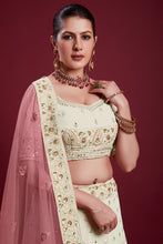 Load image into Gallery viewer, Off White Chic Georgette Wedding Lehenga With Zarkan Work Clothsvilla