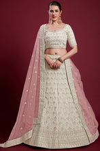 Load image into Gallery viewer, Exquisite Georgette Off White Lehenga With Zarkan Work Clothsvilla