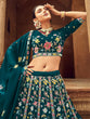 Load image into Gallery viewer, Teal Blue Thread And Sequins Embroidered Georgette Festive &amp; Party Wear Semi Stitched Lehenga Clothsvilla