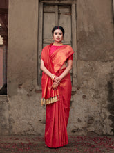 Load image into Gallery viewer, Pure Kanjeevaram Silk Mahalaxmi Neon Pink Saree Clothsvilla