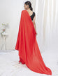 Load image into Gallery viewer, Scarlet Red Ready to Wear One Minute Lycra Saree ClothsVilla