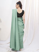 Load image into Gallery viewer, Sea Green Pre-Stitched Blended Silk Saree ClothsVilla