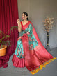 Load image into Gallery viewer, Sea Green Saree in Banarasi Silk with Kalamkari Prints Clothsvilla